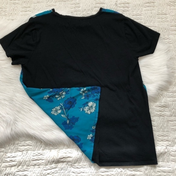 J. Crew Factory Two-Tone Floral T-Shirt Top L - Picture 8 of 8